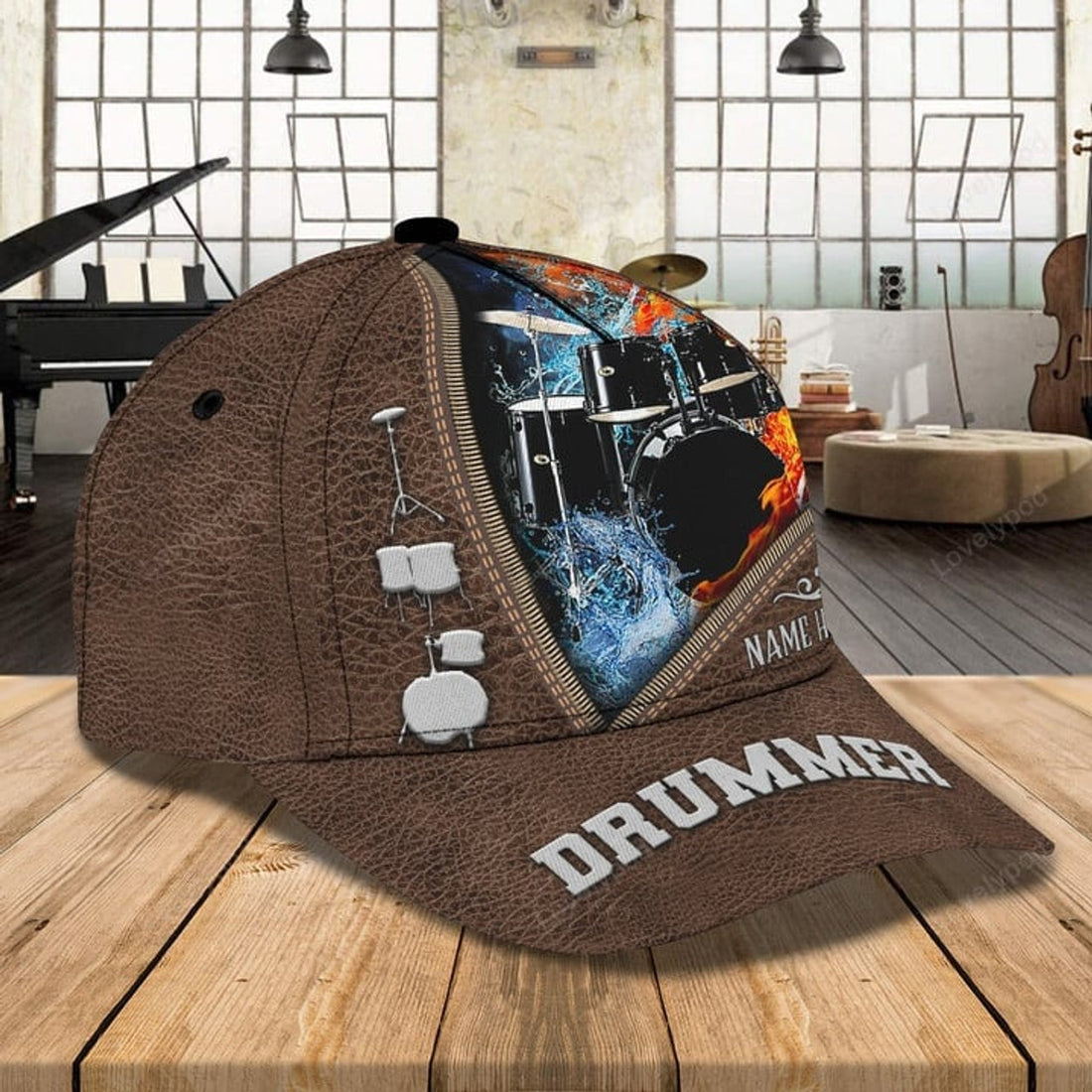 FUNSTUFFPRINT Personalized Name Drum 10 Classic Cap, Drum hat for men and women
