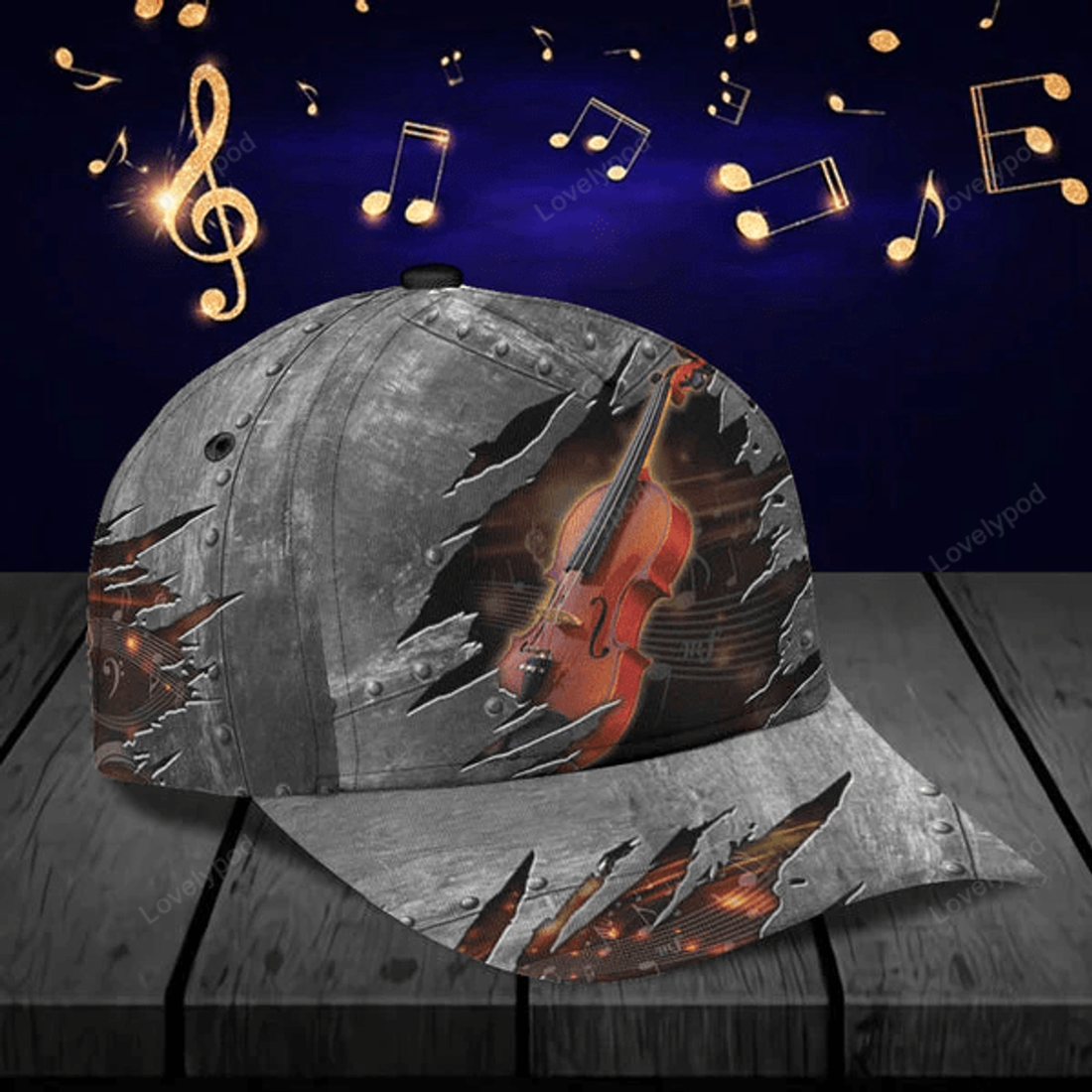 FUNSTUFFPRINT Violin Classic Cap, Gift for Music Lovers, Violin Lovers
