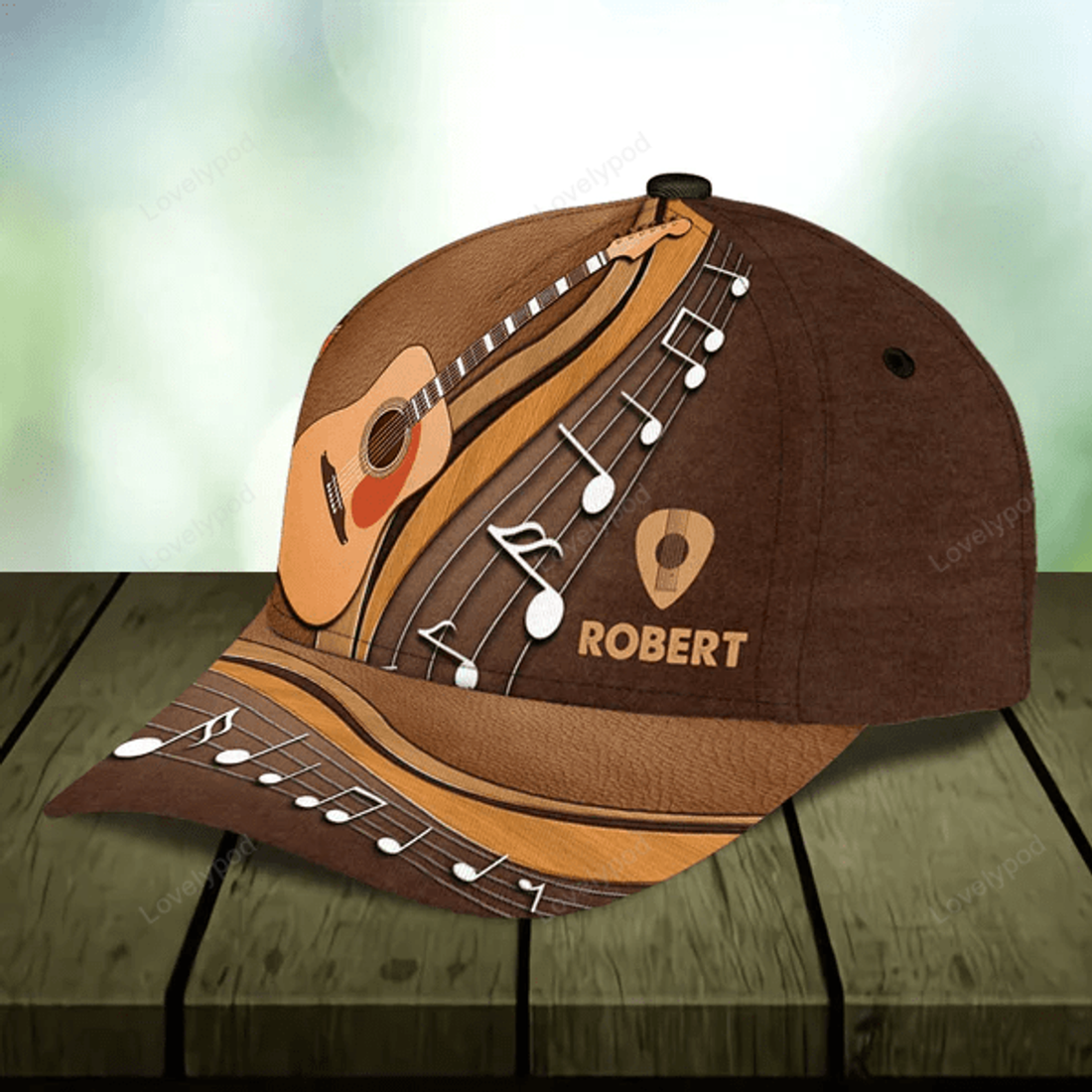 FUNSTUFFPRINT Guitar Personalized Classic Cap, Gift for Music Lovers, Guitar Lover