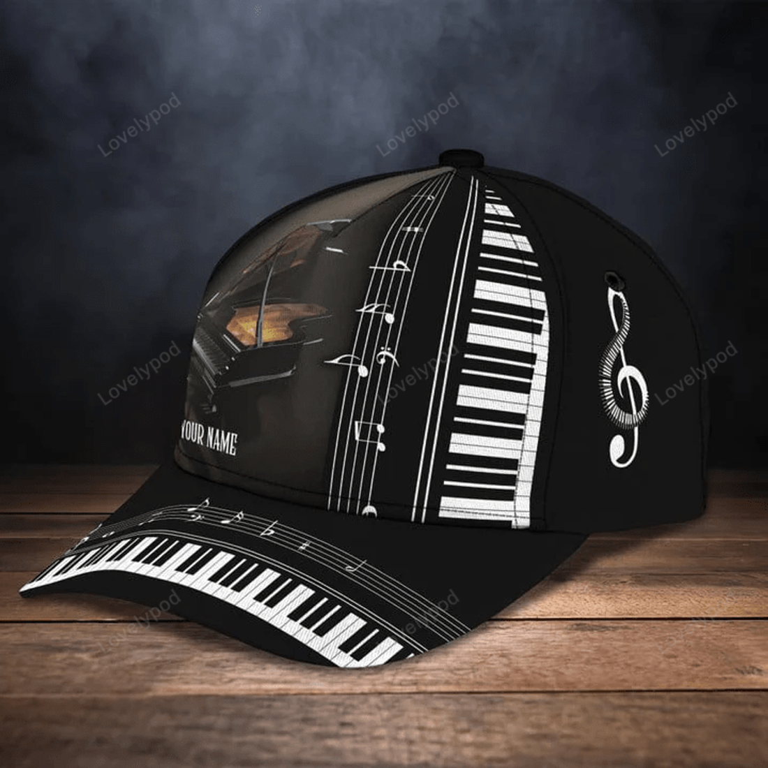 FUNSTUFFPRINT Personalized name Piano Classic Cap for men and women, Gift for piano lover