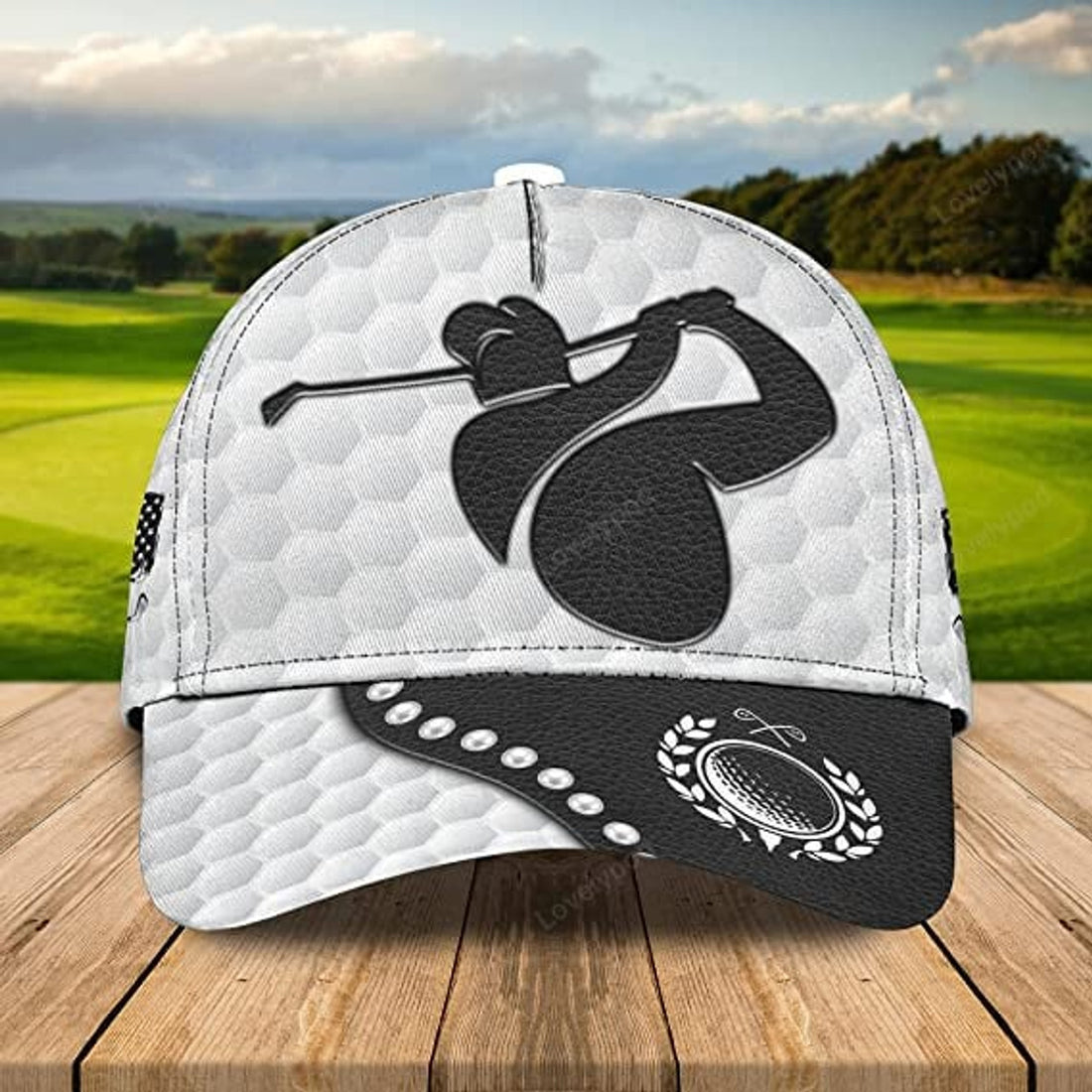 FUNSTUFFPRINT Sporty Golfing Custom Name Hat With Golf Ball and Wedge, Mens Women's 3D classic cap