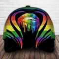 FUNSTUFFPRINT Lgbt Lips And Flowers Classic Cap, Rainbow 3D All Over Printed Baseball Cap For Pride Month, Gaymer Cap