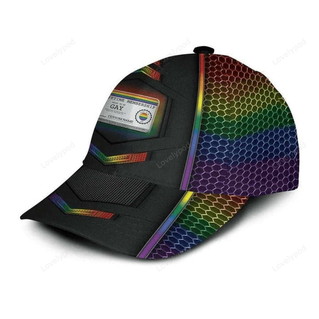 FUNSTUFFPRINT Customized With Name Printing Baseball Cap Hat Gay Lifetime Membership, Gay Lesbian Cap
