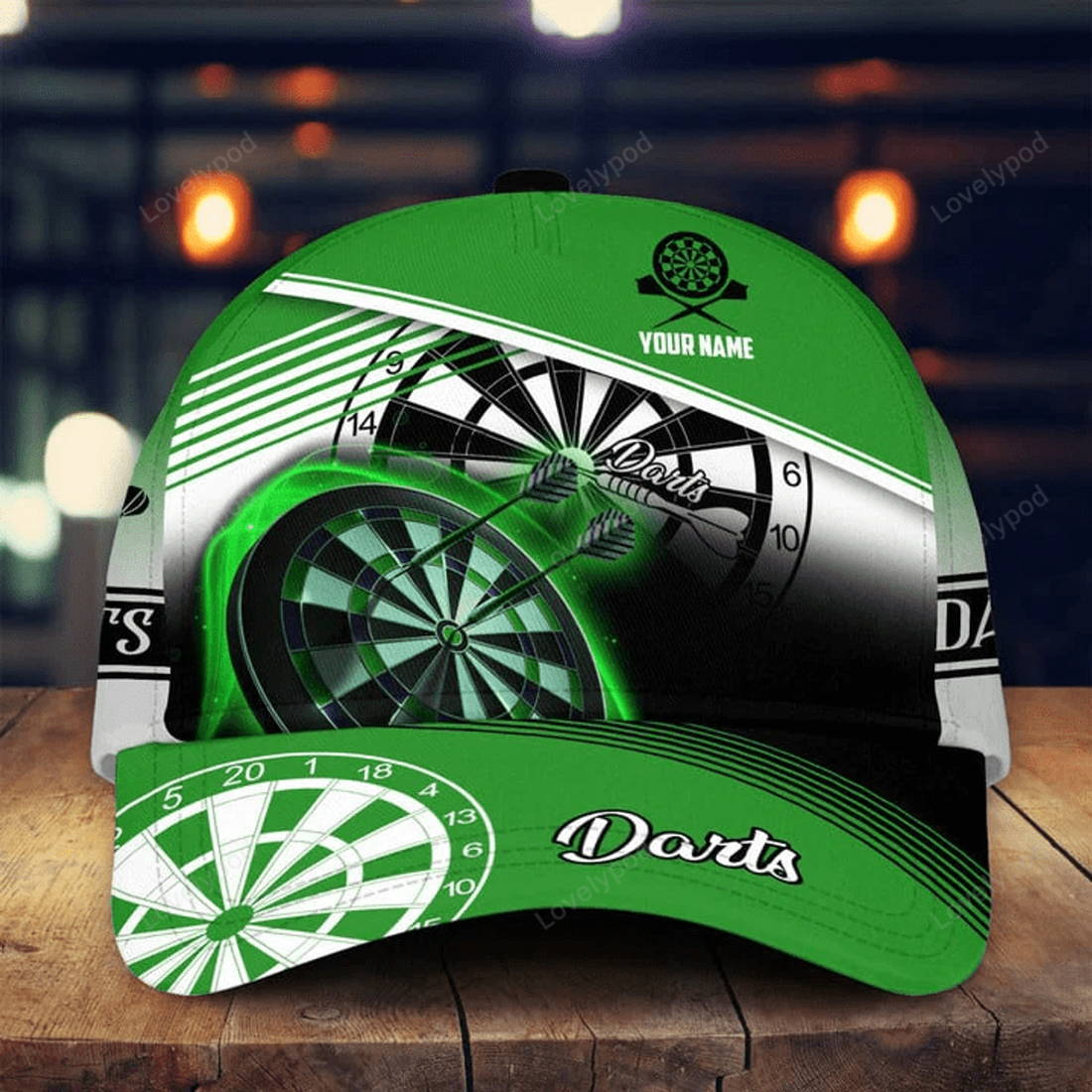 FUNSTUFFPRINT Personaziled Name Darts Classic Cap, Darts hat for men, Gift for Darts player