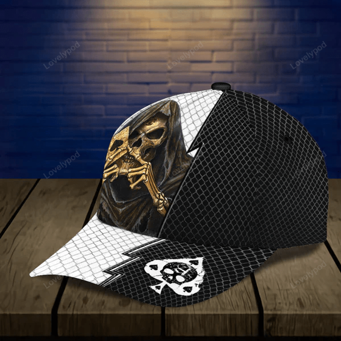 FUNSTUFFPRIT Personalized Skull Classic Cap, Gift for Skull Lovers