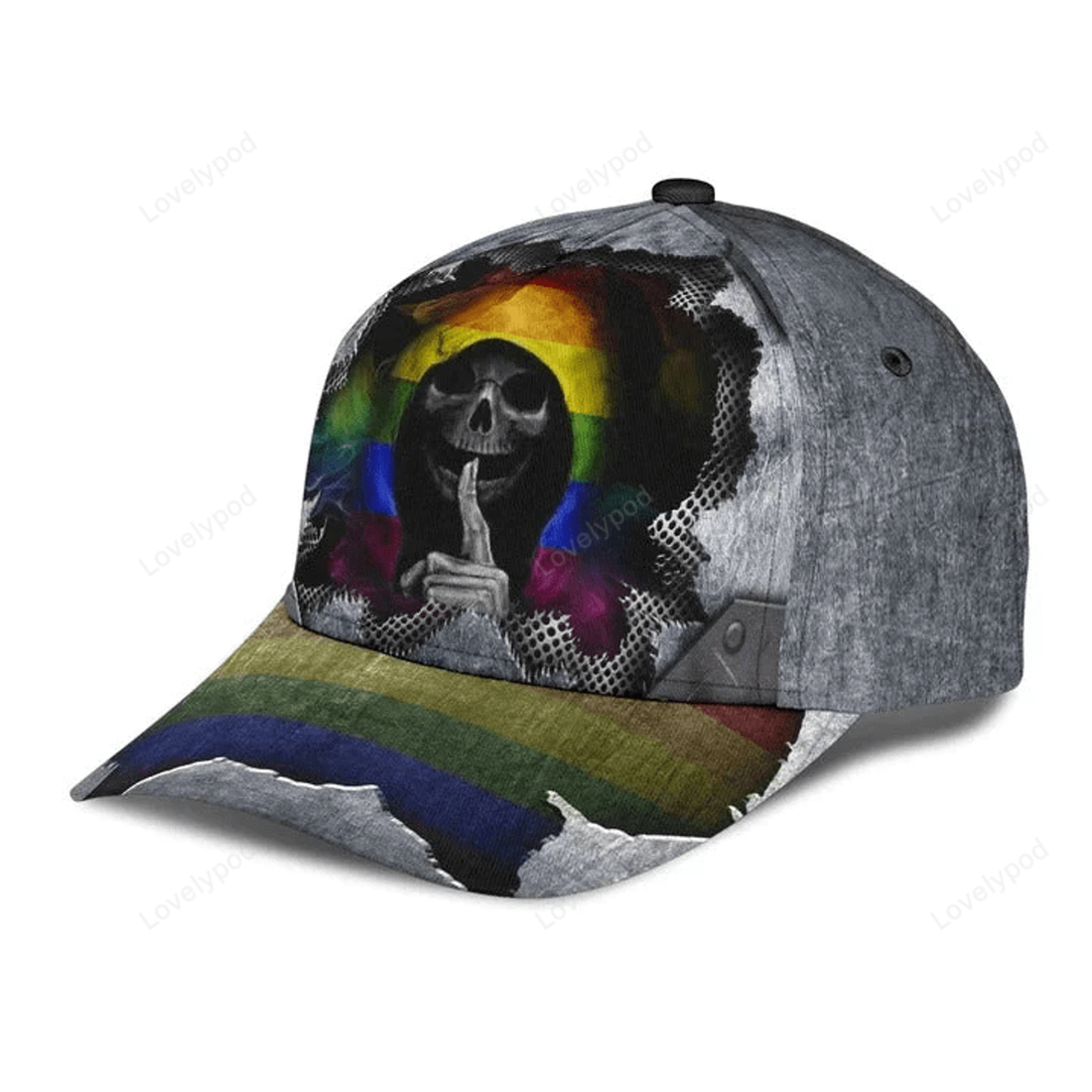FUNSTUFFPRIT Gay Pride Classic Cap, The Death Keep Silent LGBTQ Printing Baseball Cap Hat, Lesbian Hat Cap
