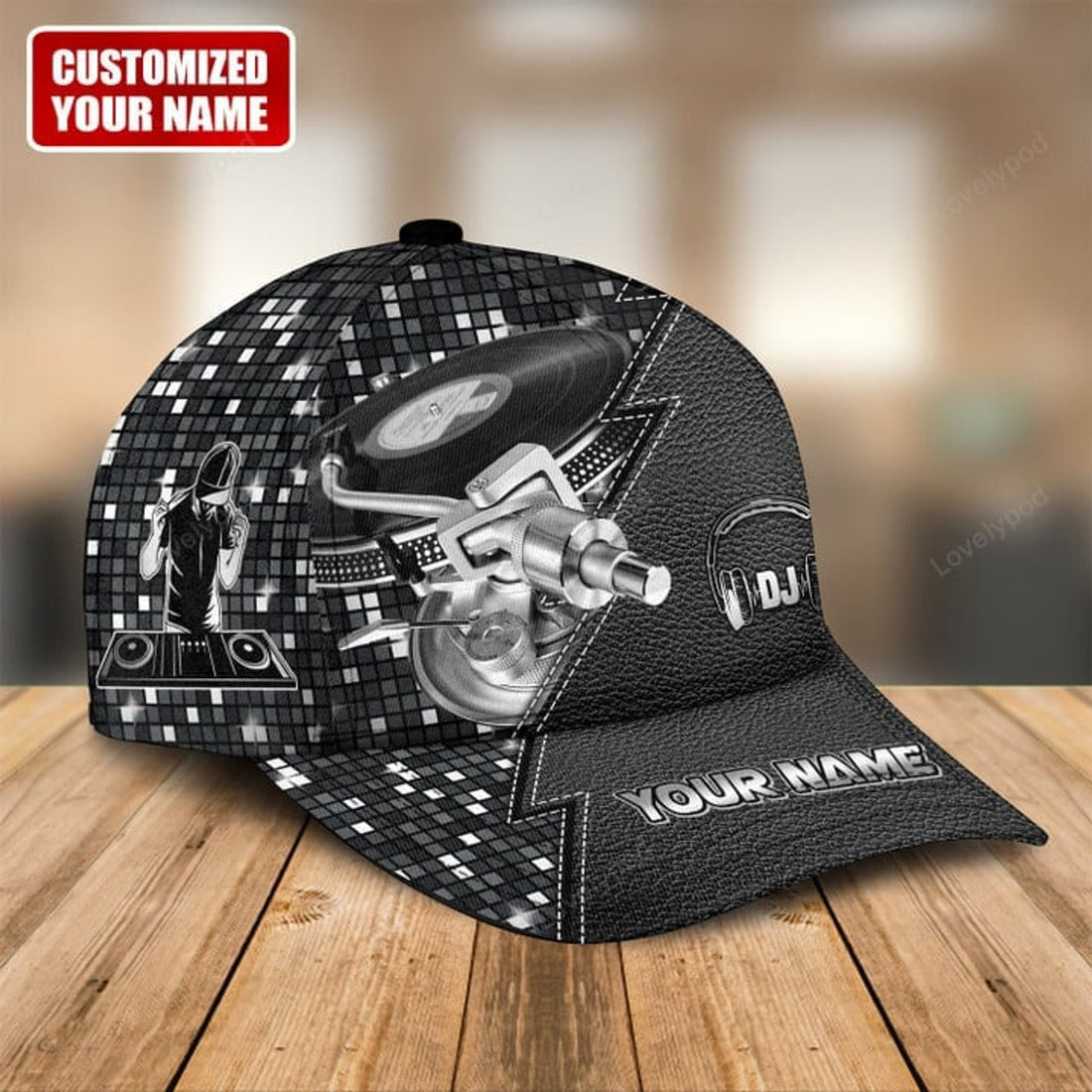 FUNSTUFFPRINT Personalized Name Dj Disc Jockey Classic Cap, Dj hat for men, Gift for Dj player
