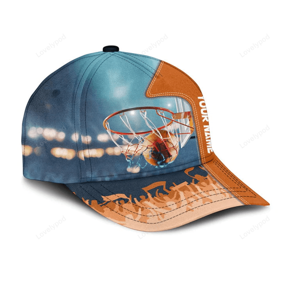 FUNSTUFFPRINT Personalized Name Basketball Classic Cap, Basketball baseball cap hat, Gift for Basketball lover