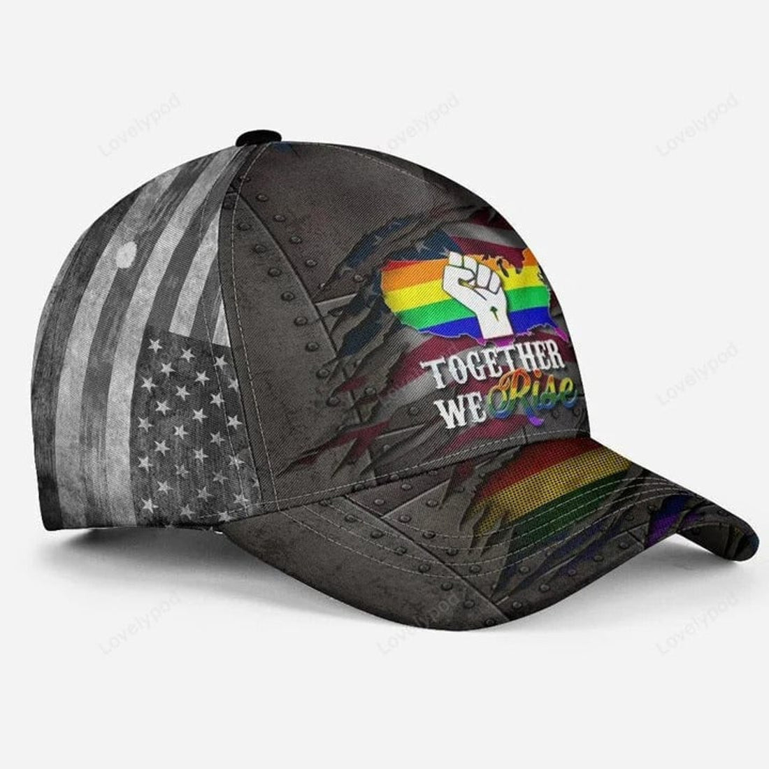 FUNSTUFFPRIT Gay Pride Classic Cap, The Death Keep Silent LGBTQ Printing Baseball Cap Hat, Lesbian Hat Cap
