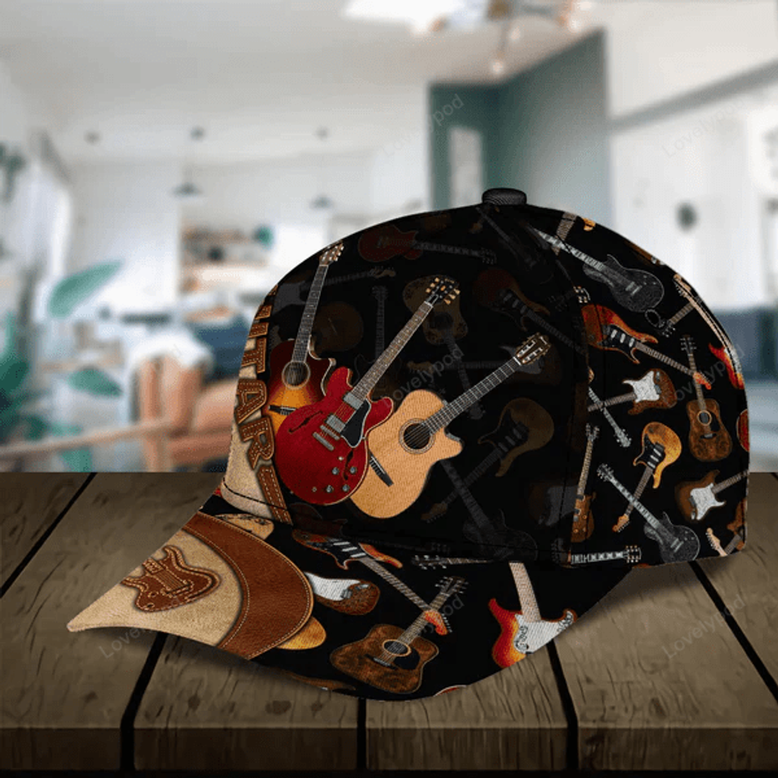FUNSTUFFPRIT Guitar Personalized Classic Cap, Gift for Music Lovers, Guitar Love