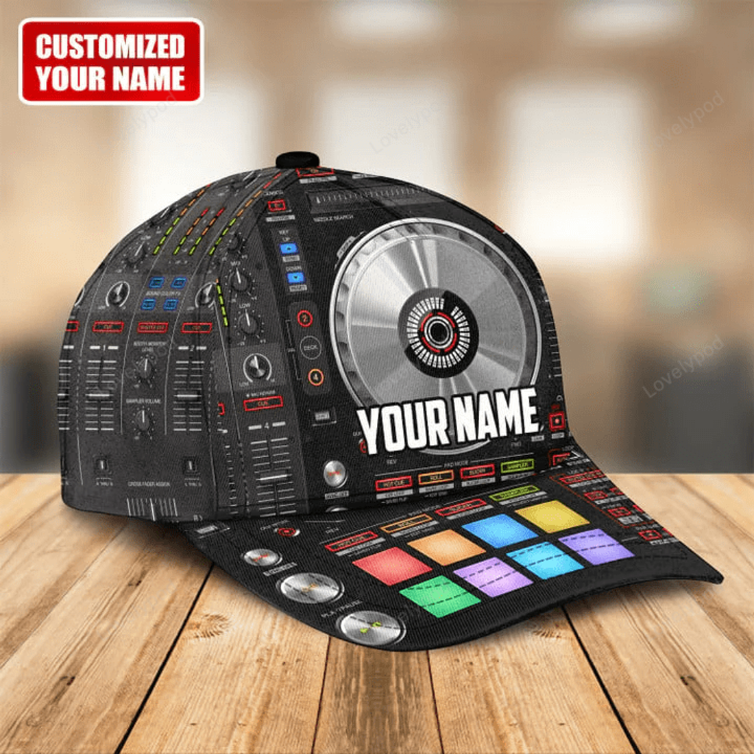 FUNSTUFFPRINT Personalized Name Disc Jockey Classic Cap, Dj hat for men, Gift for Dj player