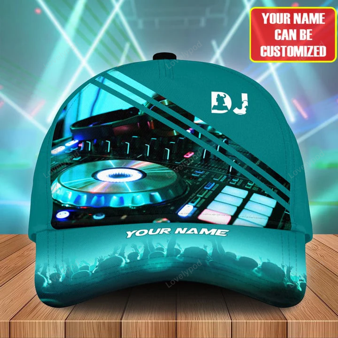 FUNSTUFFPRINT Personalized Name Disc Jockey Classic Cap, Dj baseball cap hat for men