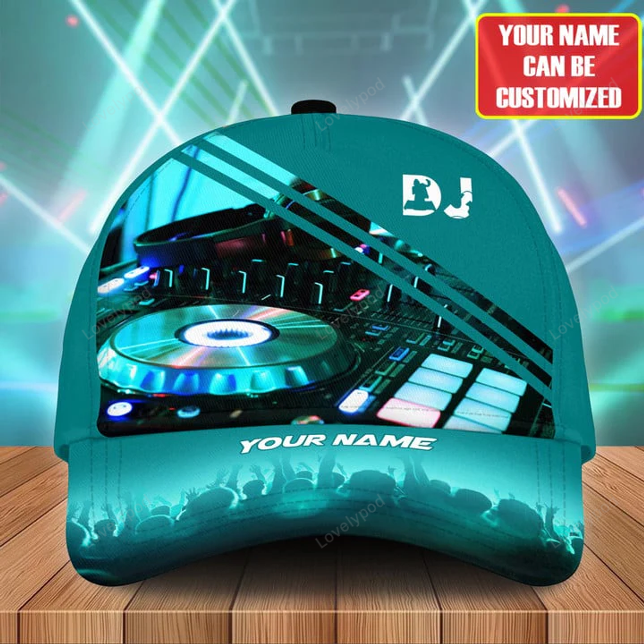 FUNSTUFFPRINT Personalized Name Disc Jockey Classic Cap, Dj baseball cap hat for men
