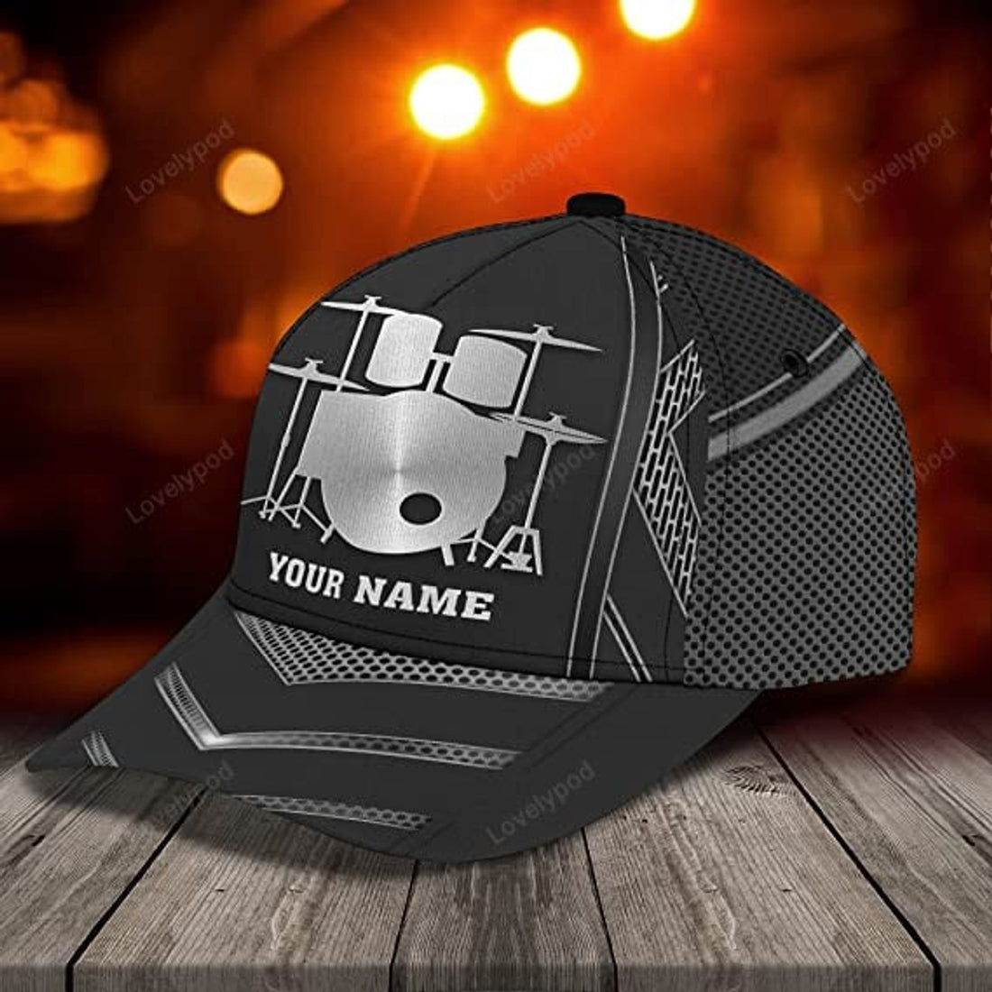 FUNSTUFFPRIT Drum Printed Hat for Music Lovers Mens Women's 3D classic cap