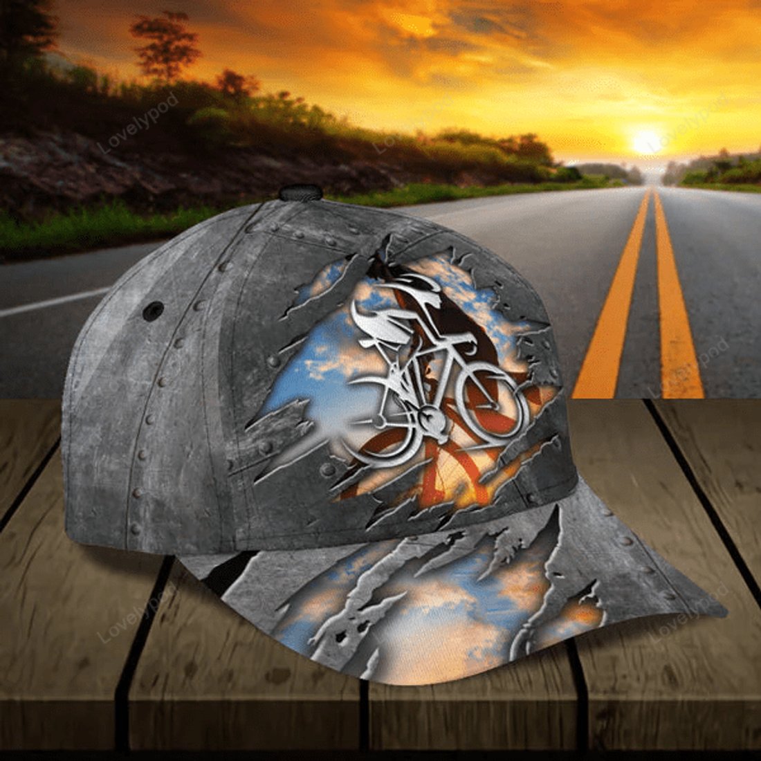 FUNSTUFFPRINT Cycing Classic Cap, Gift for Cycling Lovers, Bike Lovers