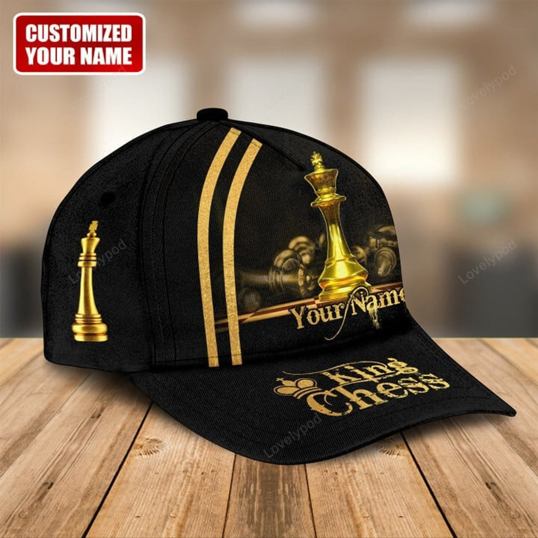 FUNSTUFFPRINT Personalized name King Chess Classic Cap for men