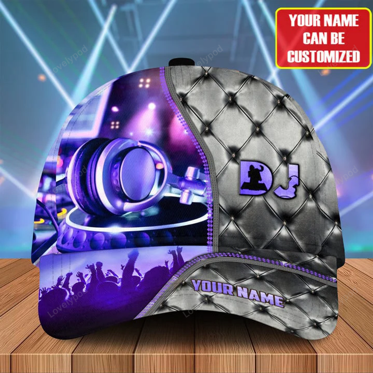 FUNSTUFFPRINT Personalized Name Disc Jockey Classic Cap, Dj baseball cap hat for men