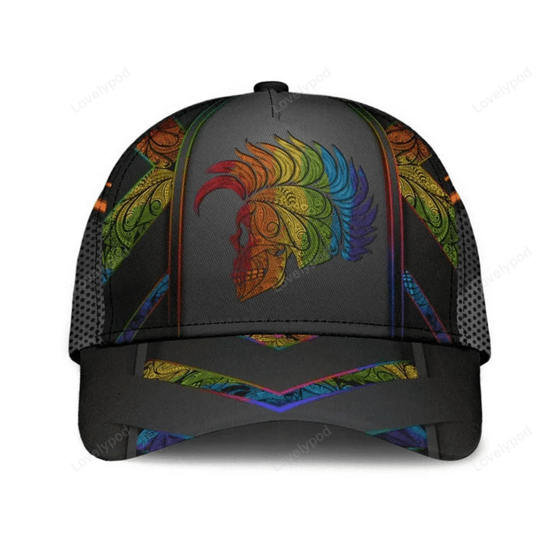 FUNSTUFFPRIT Lgbt 3D Baseball Cap For Pride Month, Turtle And Proud Rainbow Colors Classic Cap Hat