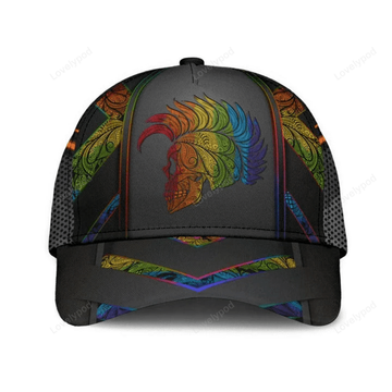 FUNSTUFFPRIT Lgbt 3D Baseball Cap For Pride Month, Turtle And Proud Rainbow Colors Classic Cap Hat
