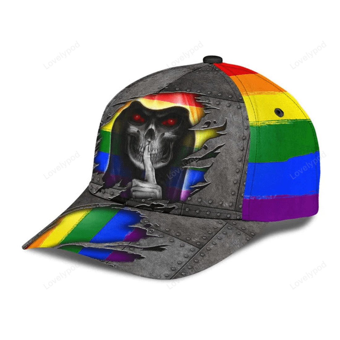 FUNSTUFFPRINT Skull Lgbt All Over Printed Classic Cap