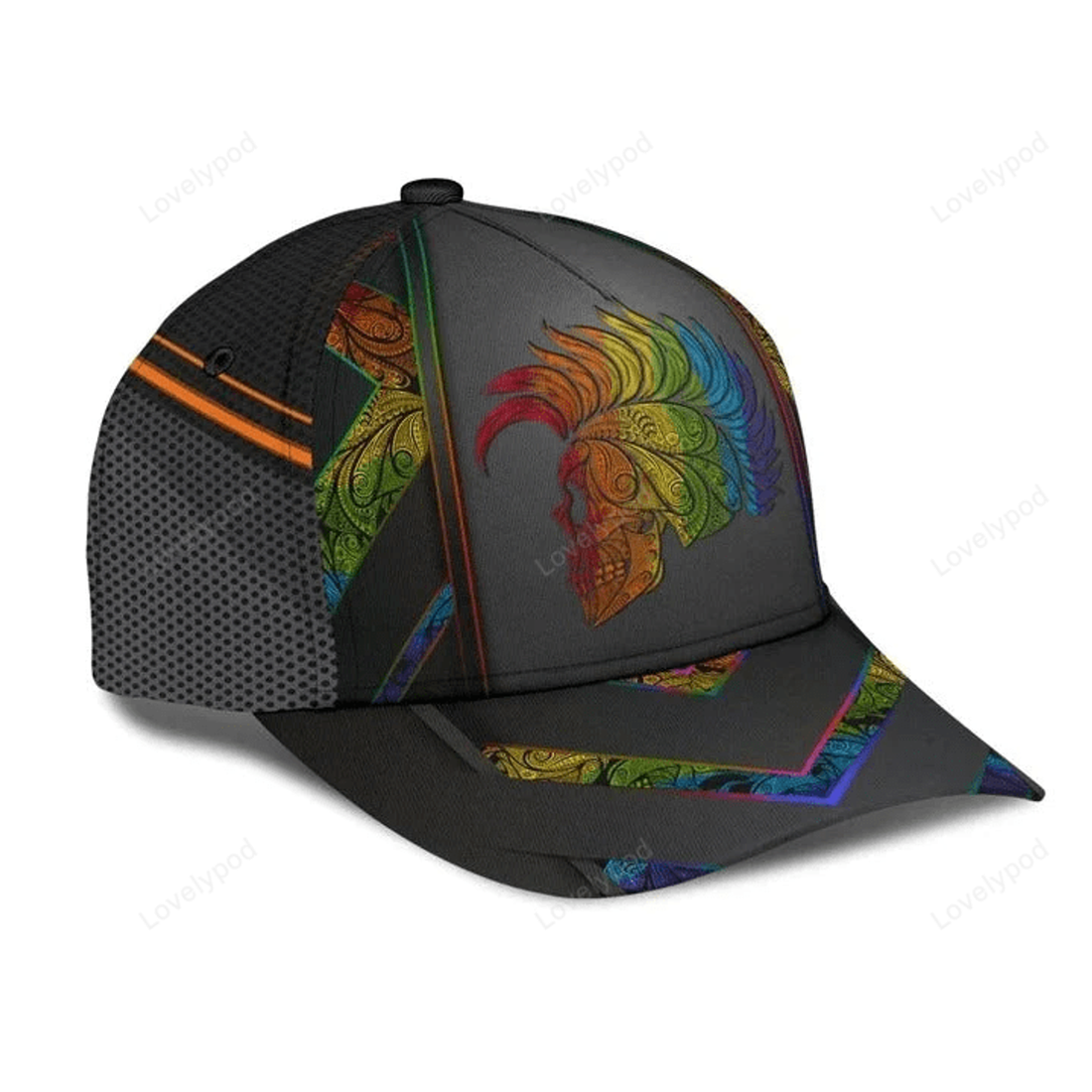 FUNSTUFFPRIT Lgbt 3D Baseball Cap For Pride Month, Turtle And Proud Rainbow Colors Classic Cap Hat
