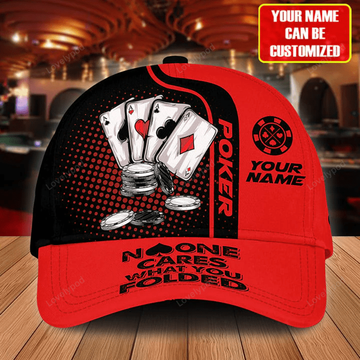 FUNSTUFFPRINT Personalized Name Poker Classic Cap for Men, Poker cap hat, Gift for Poker player