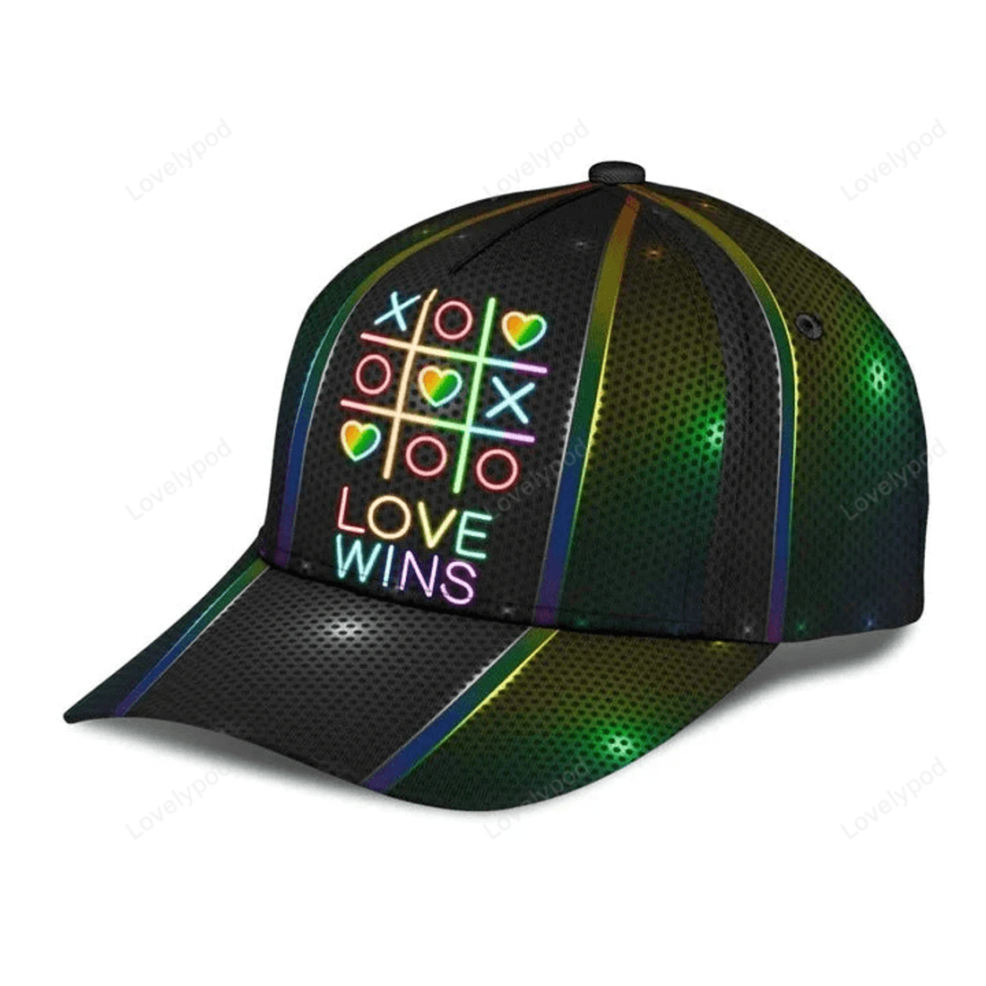 FUNSTUFFPRIT 3D Baseball Cap For LGBTQ, LGBT Love Wins Printing Baseball Cap Hat, Gay Man Gifts