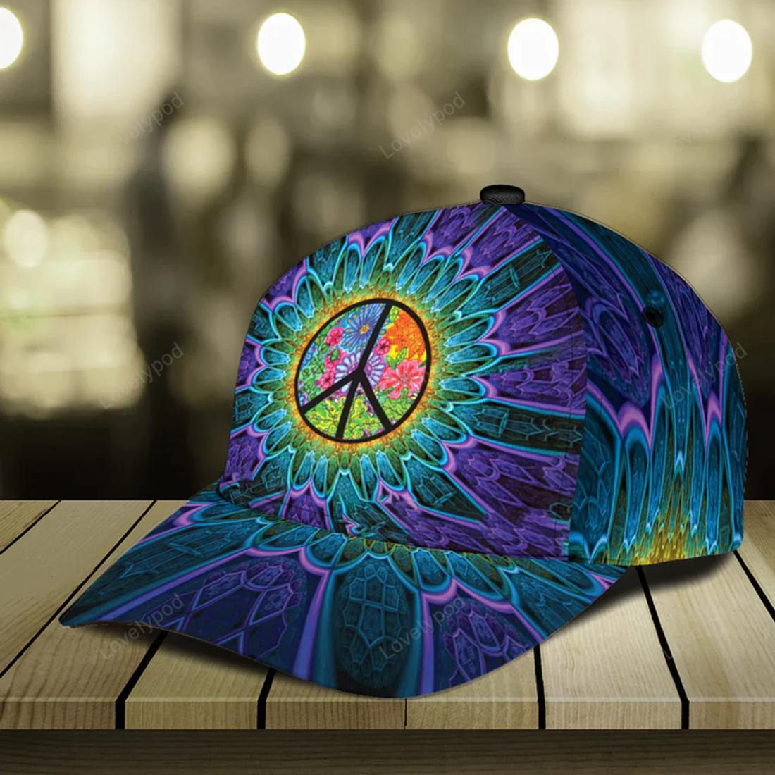 FUNSTUFFPRIT Hippie Classic Cap, Gift for Hippie Life, Hippie Lovers, 3D Printed baseball Cap