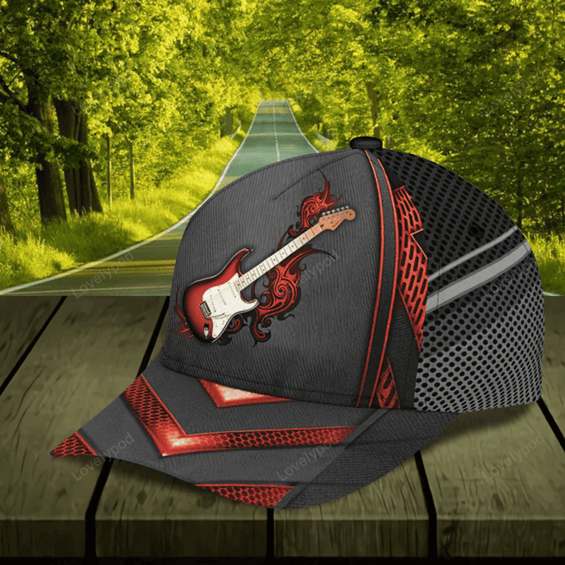 FUNSTUFFPRIT Personalized Guitar Classic Cap, Gift for Music Lovers, Guitar Lovers