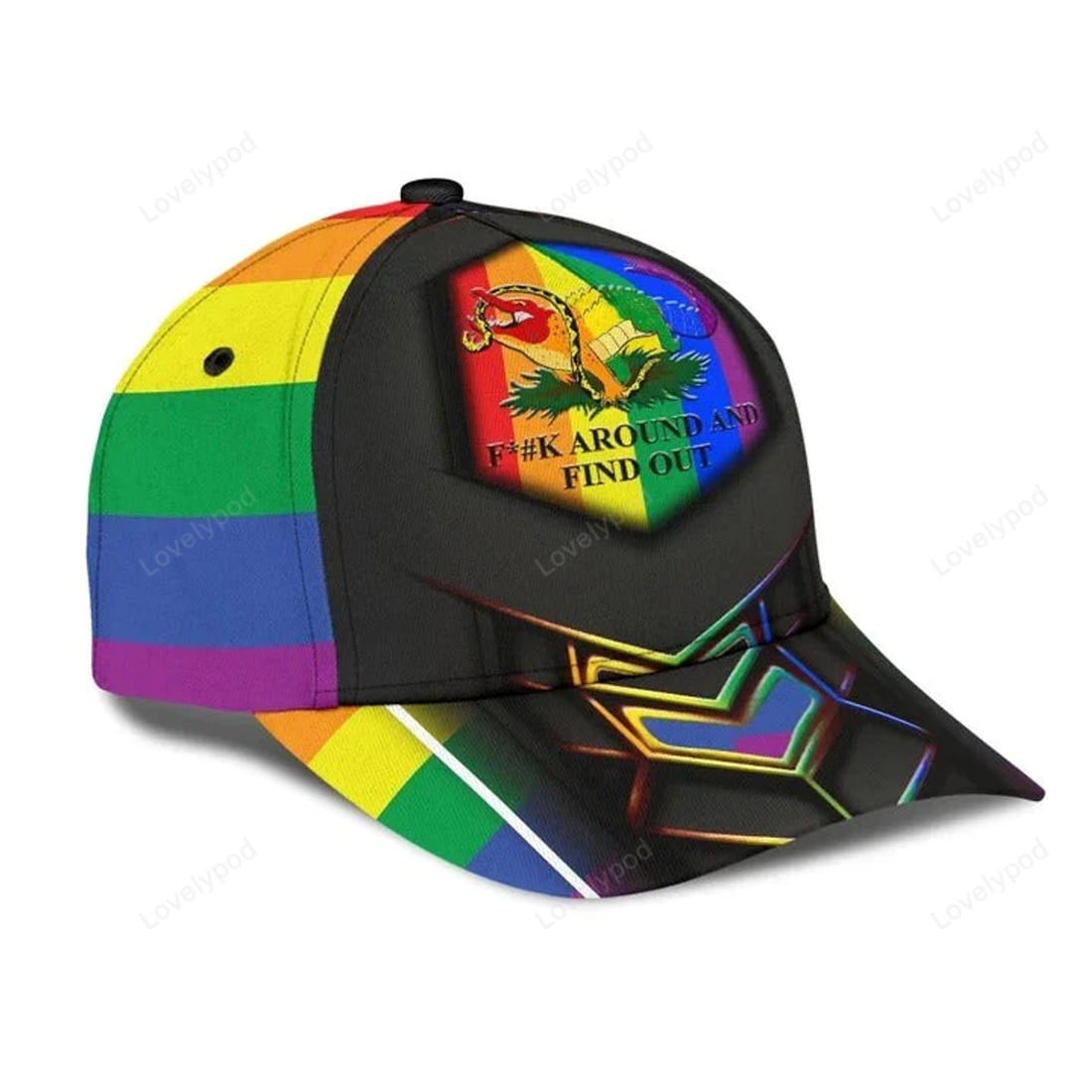 FUNSTUFFPRIT Pride Lgbt Cap For Gay Man, Around And Find Out Printing Baseball Cap Hat, Rainbow Cap