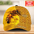 FUNSTUFFPRINT Personalized Name Honey Bee Classic Cap