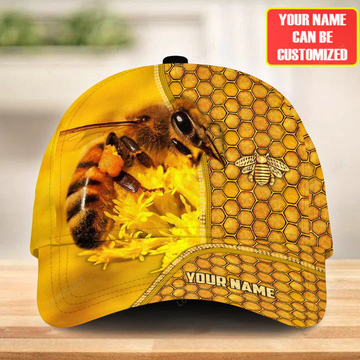 FUNSTUFFPRINT Personalized Name Honey Bee Classic Cap