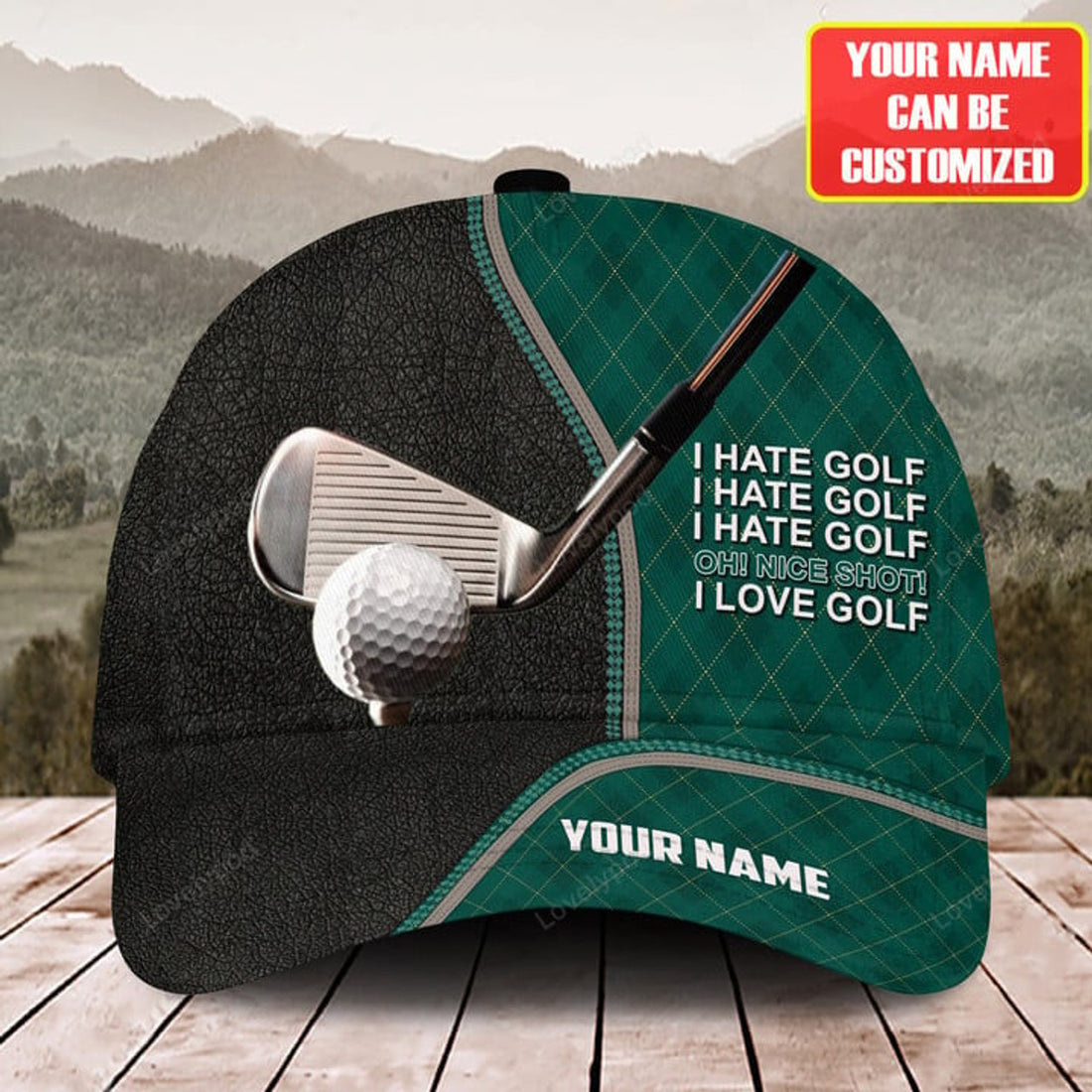 FUNSTUFFPRINT Personalized Name Love Golf Funny Classic Cap, Golf hat for men, Gift for Golf player