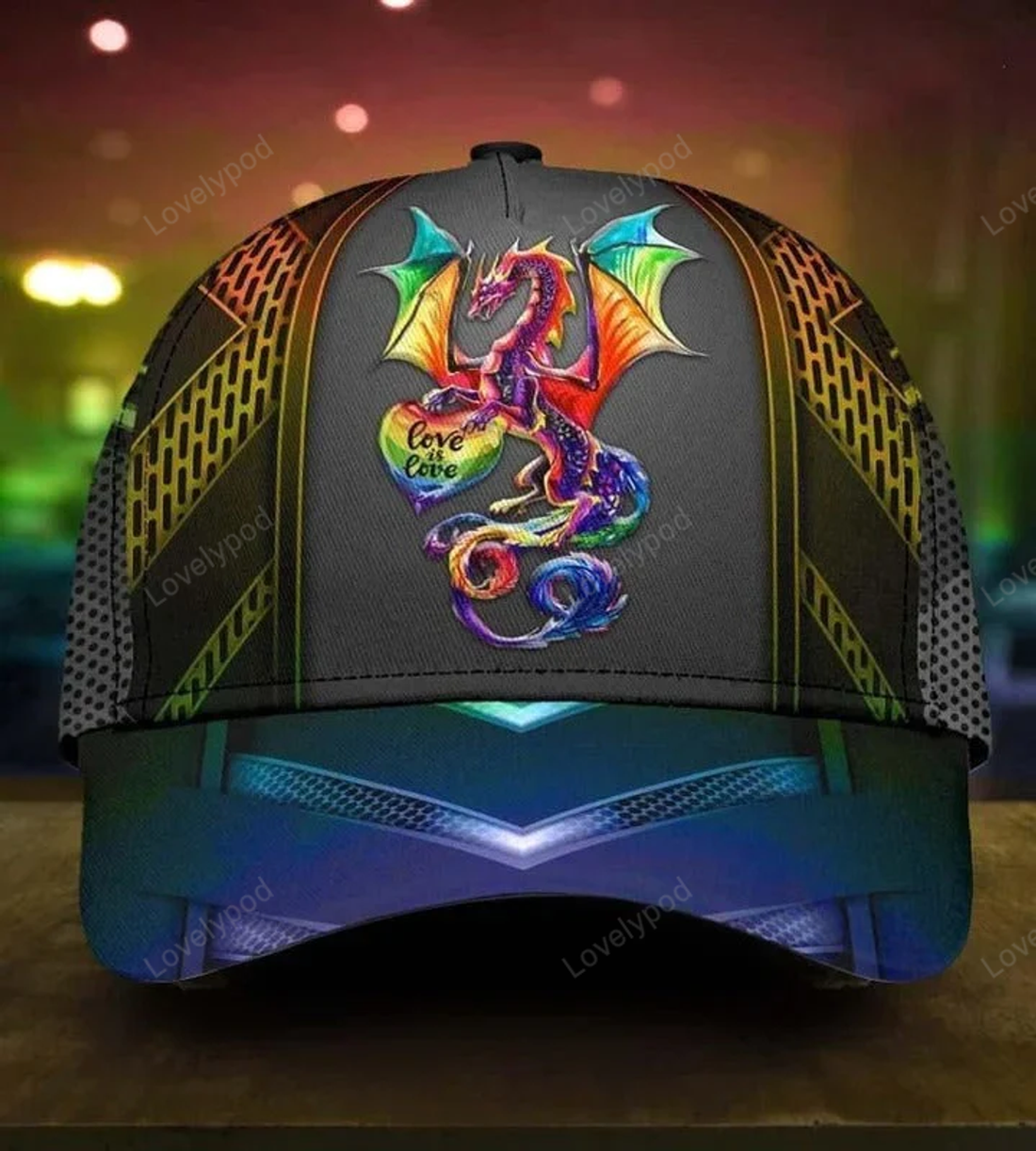 FUNSTUFFPRIT Pride Cap 3D Cap For Lgbt Gift, Show Off Your True Color Dragon Lgbt Printing Baseball Cap Hat
