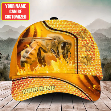 FUNSTUFFPRINT Personalized Name Honey Bee Classic Cap