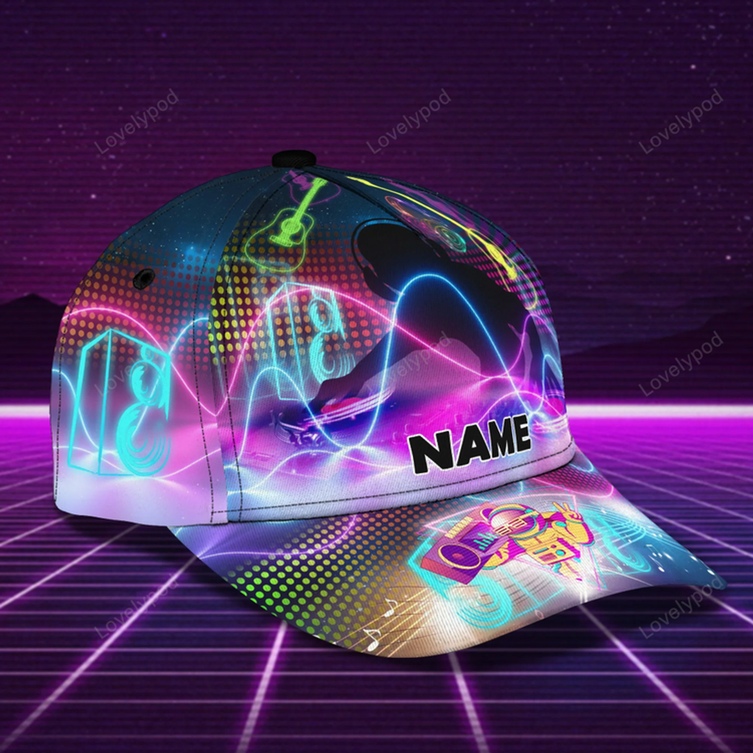 FUNSTUFFPRINT Personalized Dj Classic Cap, Dj Hat with Name, Gift for Dj, Him, Her, Friend,