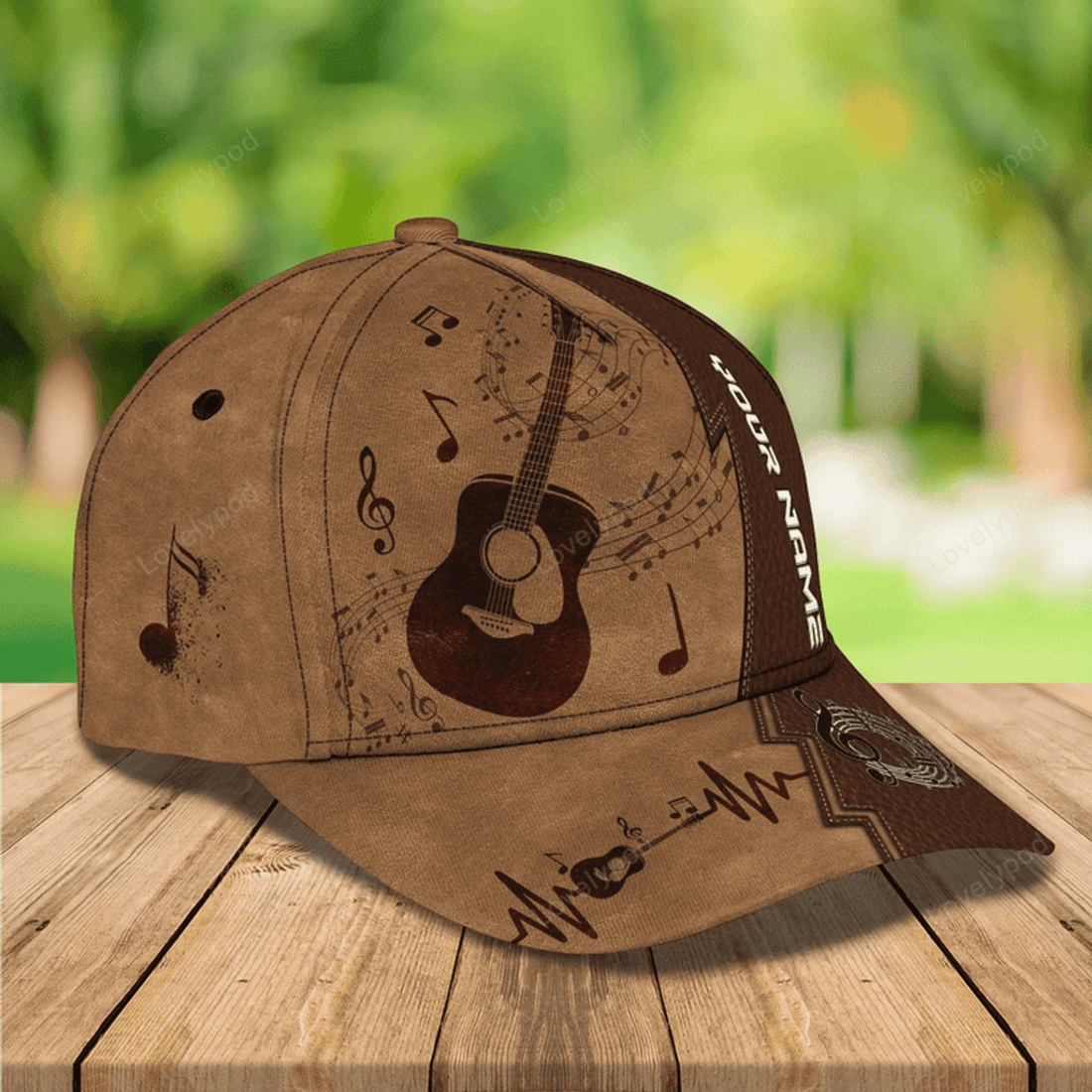 FUNSTUFFPRIT Custom Guitar Cap Hat Or Guitarist Man Travel Summer Cap Hat, Present To Guitar And Music Lovers
