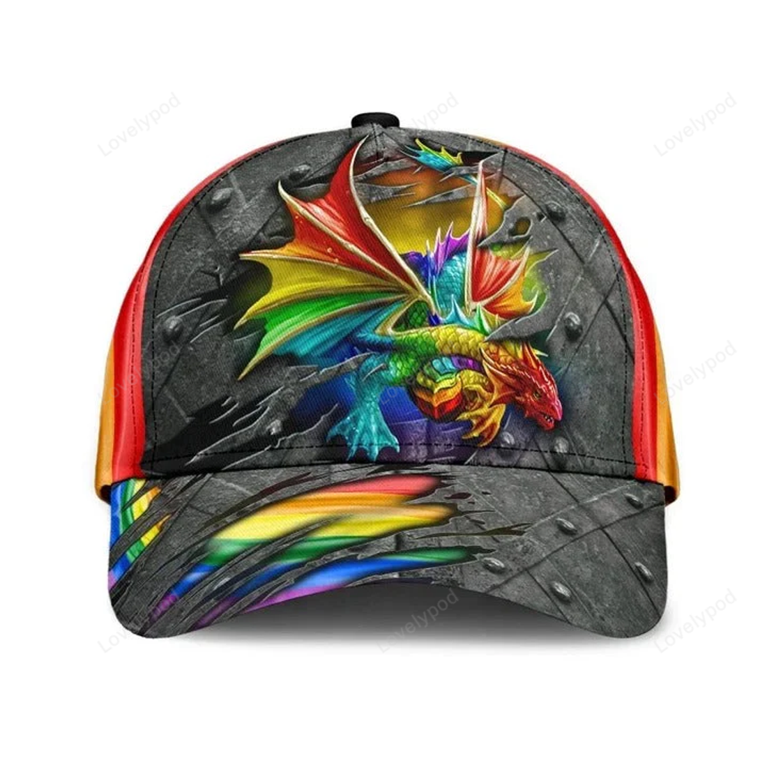 FUNSTUFFPRIT Pride Classic Cap, Being Yourself Ribbon Awareness LGBT 3D Printed Baseball Cap Hat, Lgbt Gifts