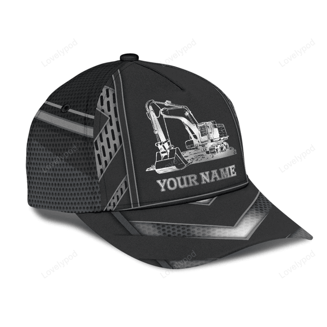 FUNSTUFFPRIT Personalized Excavator Heavy Equipment Cap Hat For Man And Women, Gift To Excavator Man, Excavator 3D Cap Hat