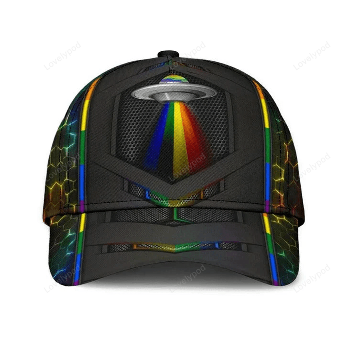 FUNSTUFFPRIT 3D All Over Printed Baseball Cap For Lesbian Gay Friend, Powerful Together We Rise Lgbt Cap
