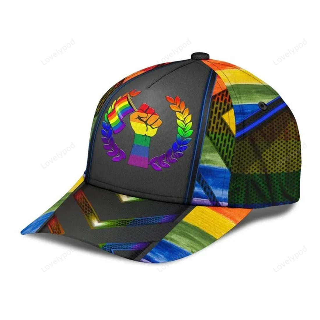FUNSTUFFPRIT LGBT Cap, Love Is Love LGBT Pride 3D Printing Baseball Cap Hat, LGBT Pride Accessories, Gift For Couple Gay