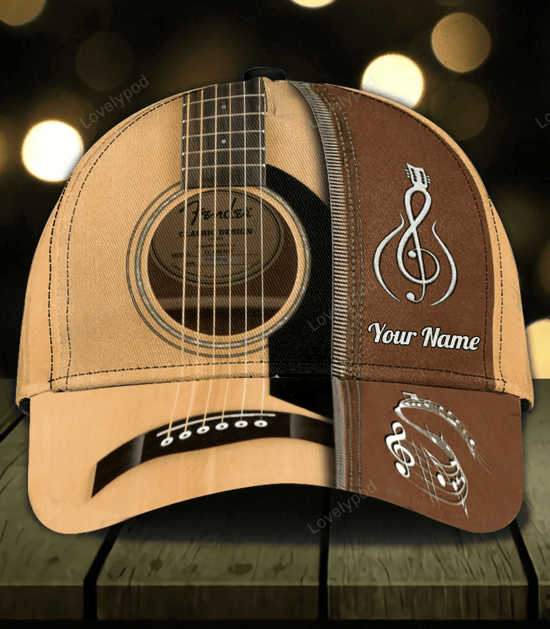FUNSTUFFPRIT Guitar Personalized Classic Cap, Gift for Music Lovers, Guitar Lovers hat for men and women