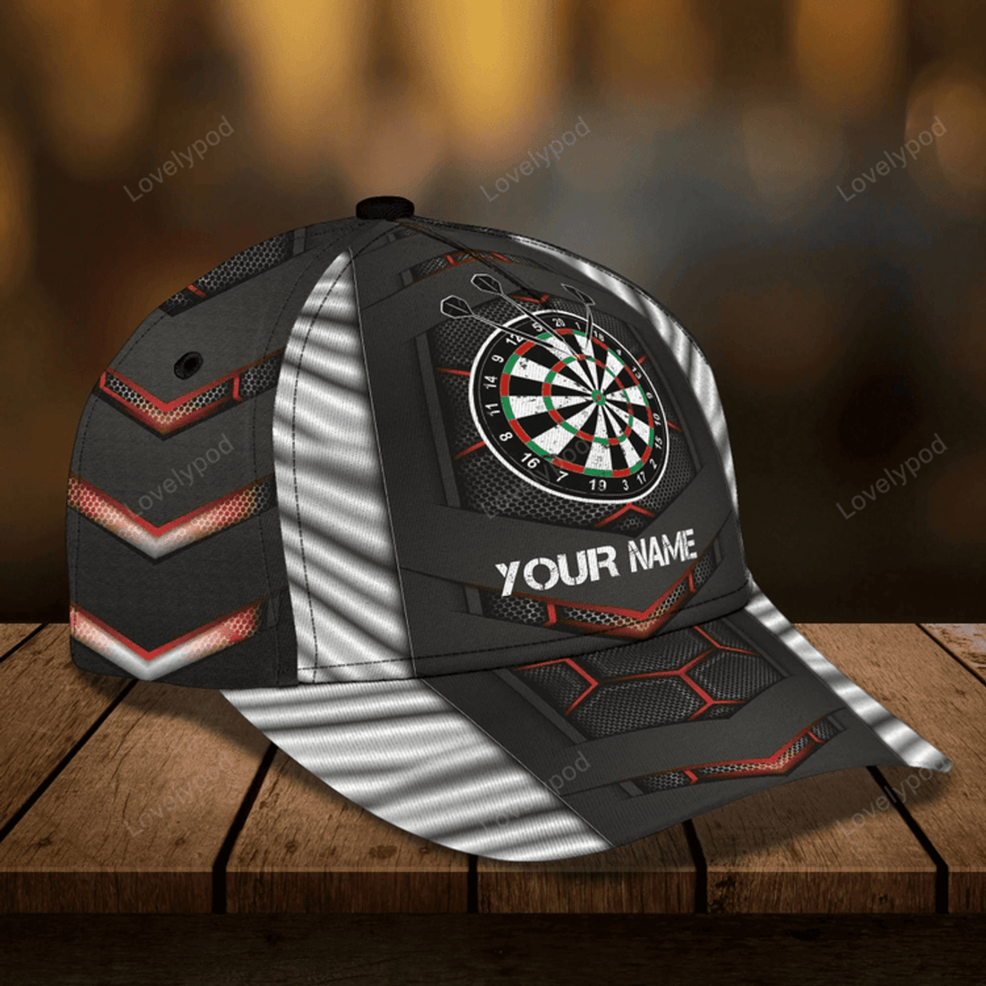 FUNSTUFFPRIT Customized With Name 3D Dart Caps, Dart Lover Gifts, Dart Hat Dart Cap For Dart Players