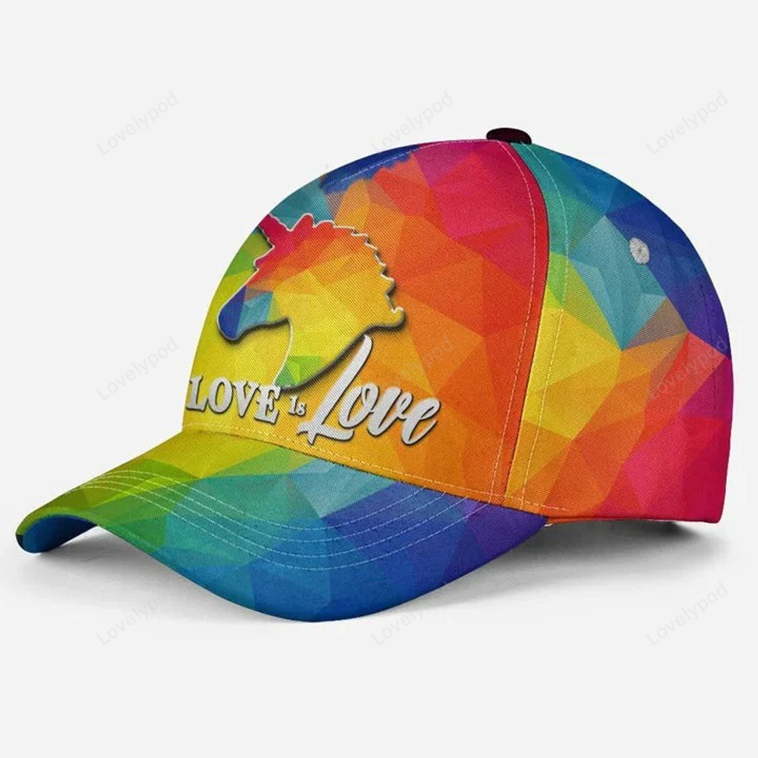FUNSTUFFPRIT Pride Cap Lgbt Unicorn Love Is Love Lgbt Printing Baseball Cap Hat, Pride Accessories