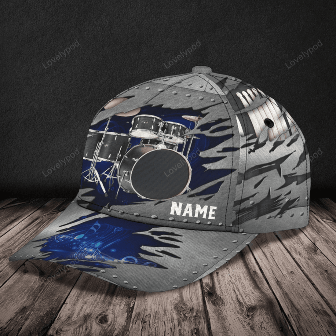 FUNSTUFFPRIT Personalized Drum Baseball Cap For Man And Woman, Birthday Present To Drummer, Drummer Summer Cap Hat