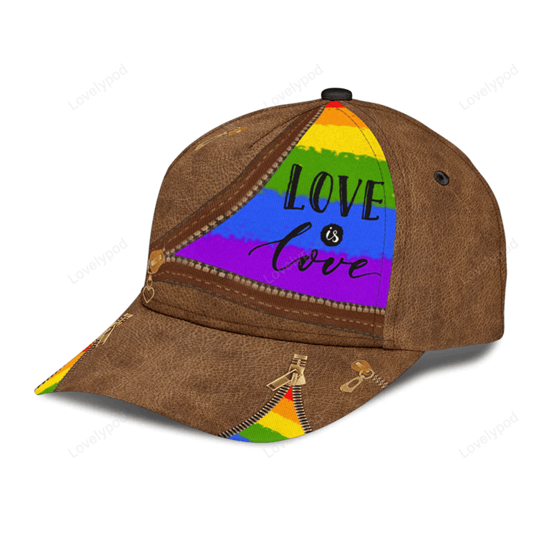 FUNSTUFFPRIT Love is love LGBT Classic Cap, Gift for Lgbt Printing Baseball Cap Hat