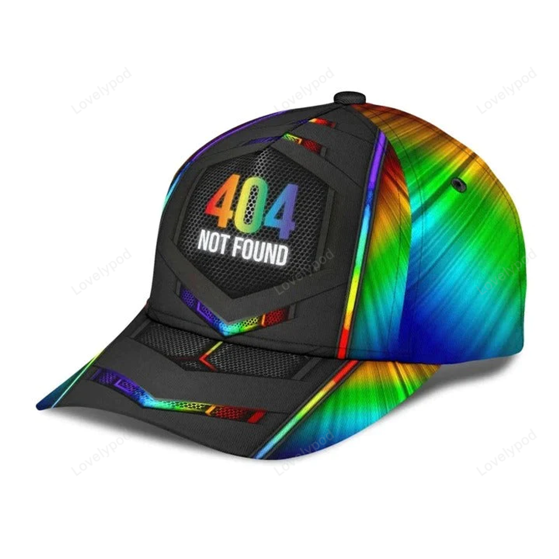 FUNSTUFFPRIT Pride Cap For LGBTQ, LGBT Printing Baseball Cap Hat 404 Not Found, All Over Print 3D Gay Lesbian Cap