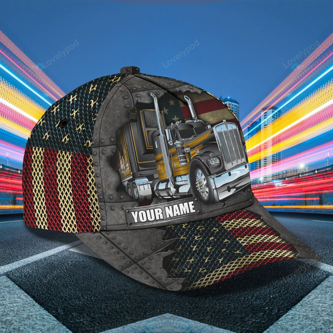 FUNSTUFFPRIT Customized Trucker Cap Hat, 3D Full Printed Baseball Cap For Trucker Man, Gift To Husband Trucker, Trucker Dad Cap Hat