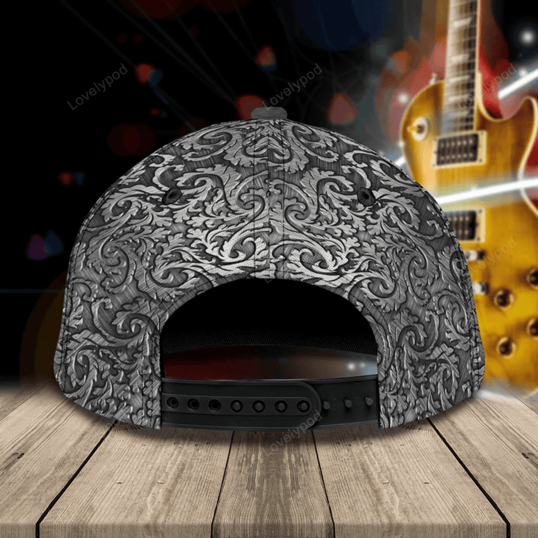 FUNSTUFFPRIT Personalized Classic 3D Guitar Cap, Love Guitar, Baseball Cap For Guitar Man, Gift For Guitar Lover