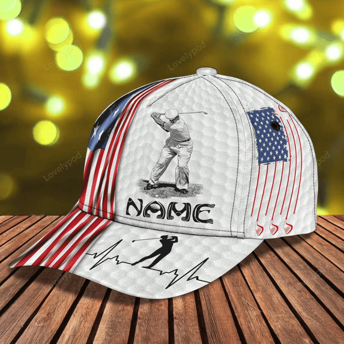 FUNSTUFFPRIT Personalized Baseball Cap For Golf Men, Classic Golf Cap, Baseball Golfer Hat, Golf Man Hats